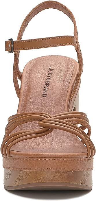 Lucky Brand Women's Ismene Strappy Platform Sandal  Color Cognac Size 7M