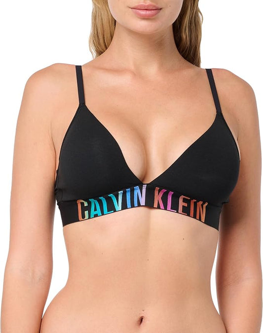 Calvin Klein Intense Power Pride Lightly Lined Triangle Bralette  Black Size L