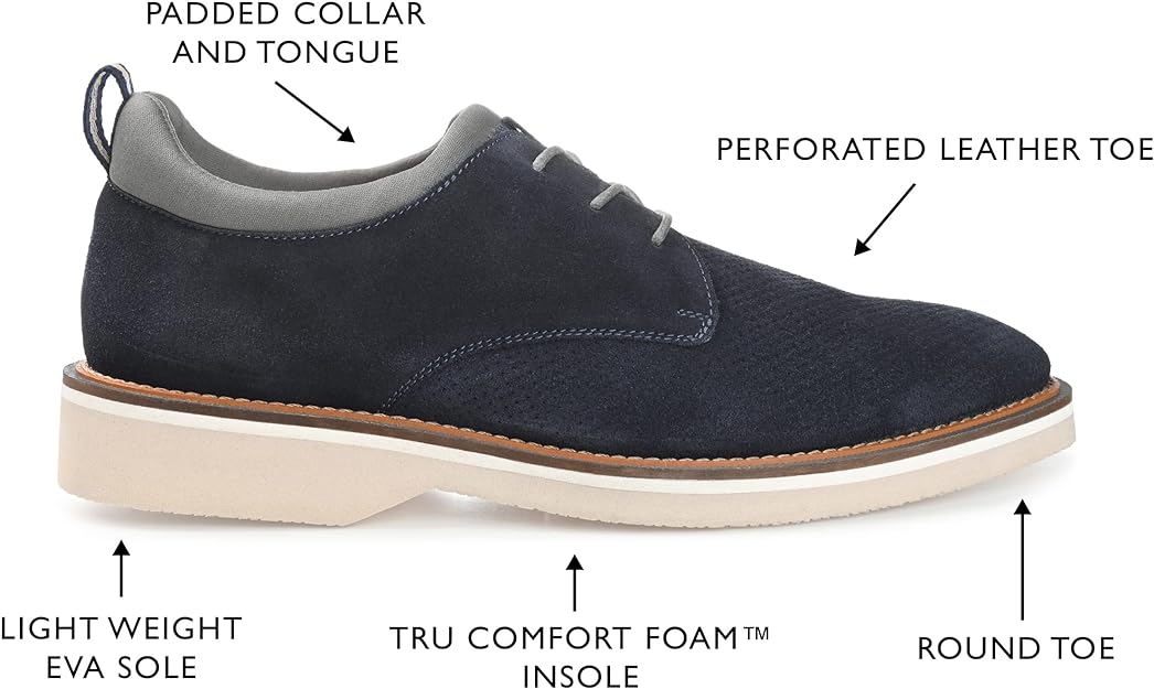 Thomas & Vine Men's Desmond Derby Shoe  Color Navy Size 10.5M