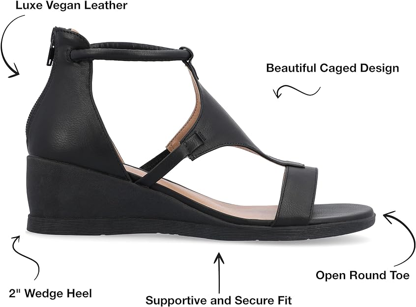 Journee Collection Women's Trayle Gladiator Style Sandals Black Size 9.5W