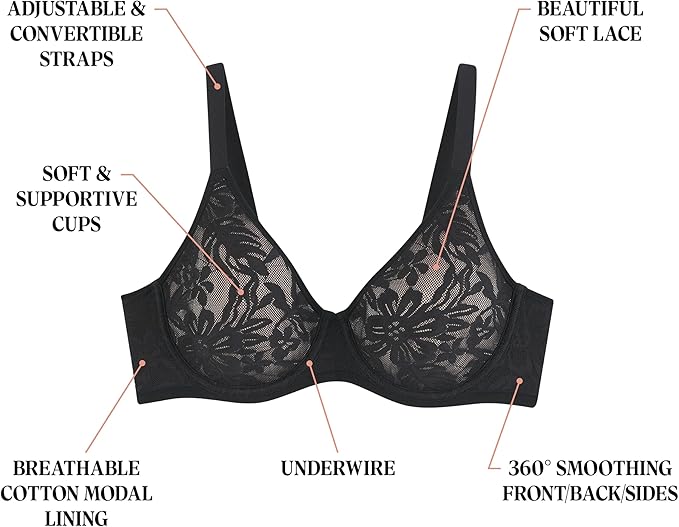 Bali Women's Breathe Lace Underwire Bra  Almond Size 36D