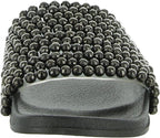 Jessica Simpson Women's Saycie Slip On Comfort Pool Slides  Color Gunmetal Size 6M