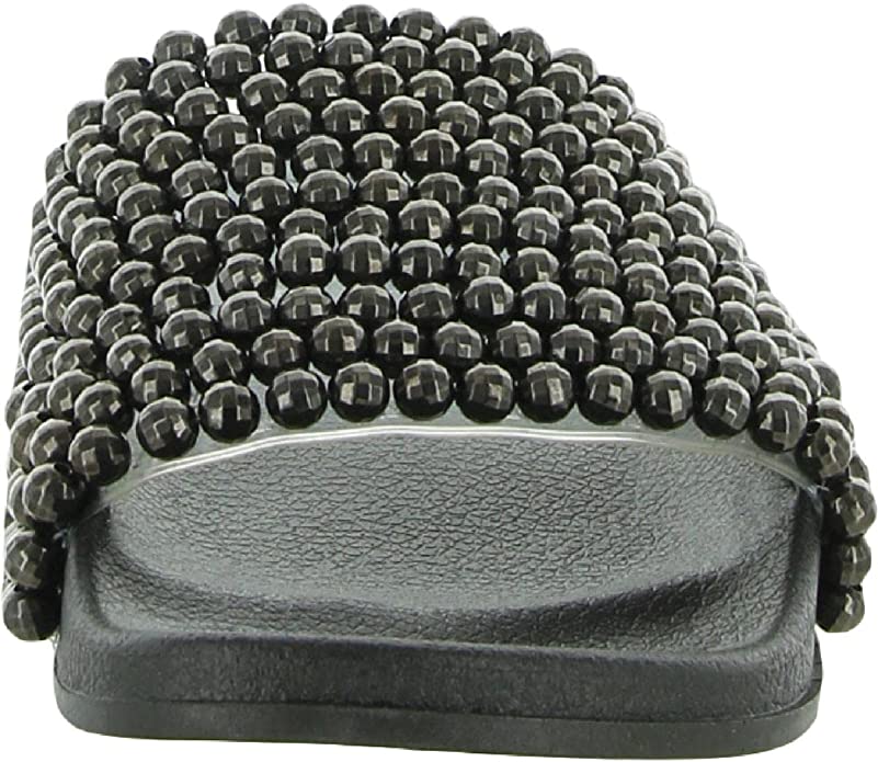 Jessica Simpson Women's Saycie Slip On Comfort Pool Slides  Color Gunmetal Size 6M