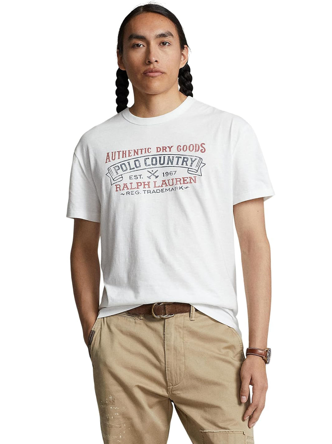 Polo Ralph Lauren Men's Classic-Fit Logo Country Graphic T-Shirt   White Size L