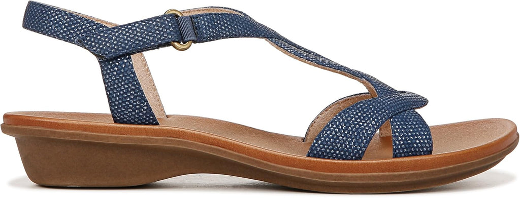 Soul Naturalizer Solo Strappy Sandals  Blue Texture Fabric Size 6.5