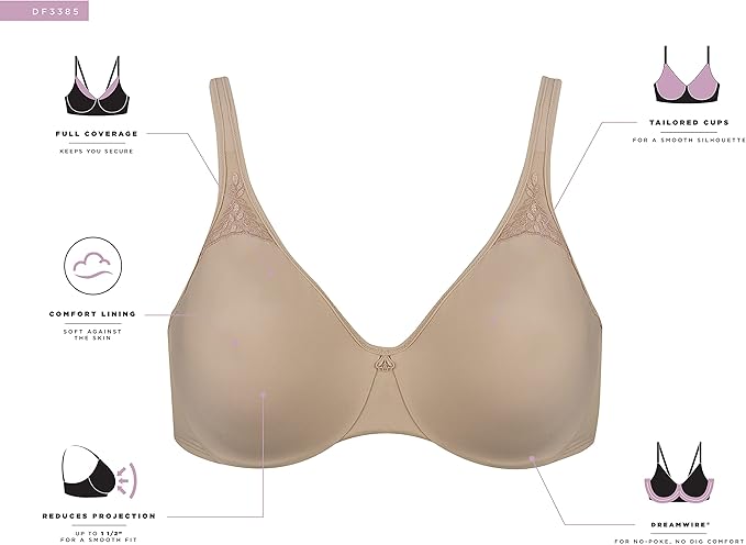 Bali Passion for Comfort Underwire Minimizer Bra  Taupe Nude Size 36DD