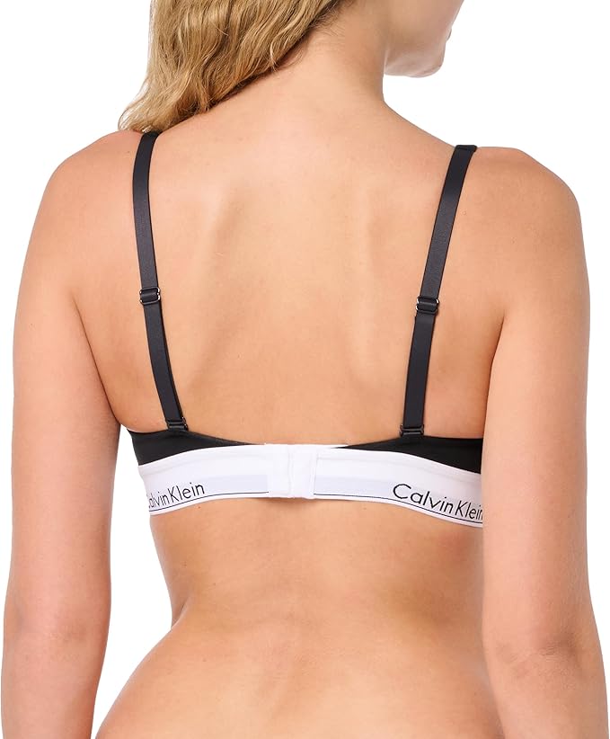 Calvin Klein Modern Cotton Lightly Lined Scoopneck Bralette  Black Size L