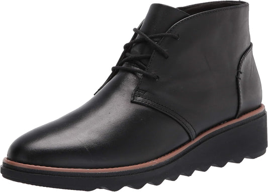 Clarks Women's Sharon Hop Ankle Booties  Color Black Leather Size 6M