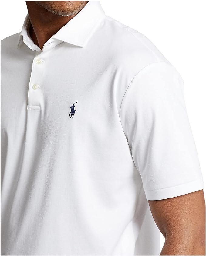 Polo Ralph Lauren Men's Classic-Fit Soft Cotton Polo Shirt  Color New White Size 2XL