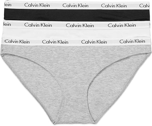 Calvin Klein Carousel Bikini Panties 3-Pack  Black/White/Grey Heather Size M