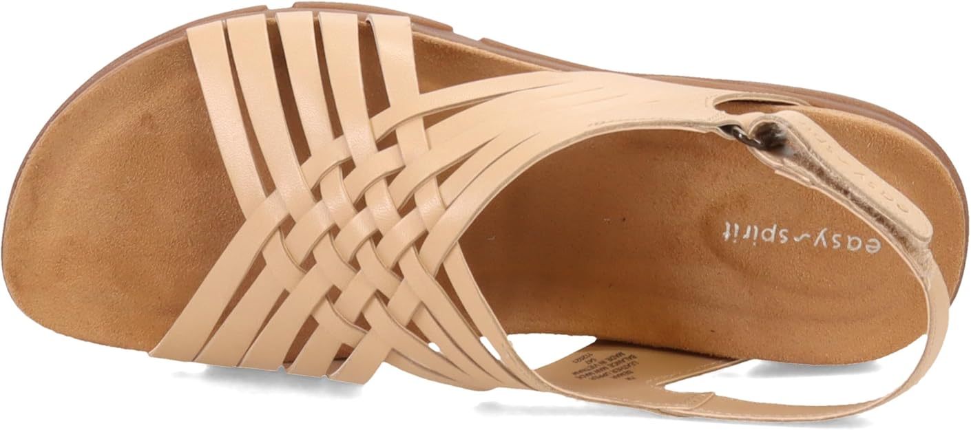 Easy Spirit Women's Mar Sandal  Light Natural Leather Size 8