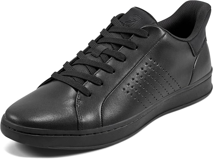 Rockport Men's Nash Step Activated Casual Lace-up Sneakers  Black Leather Size 10