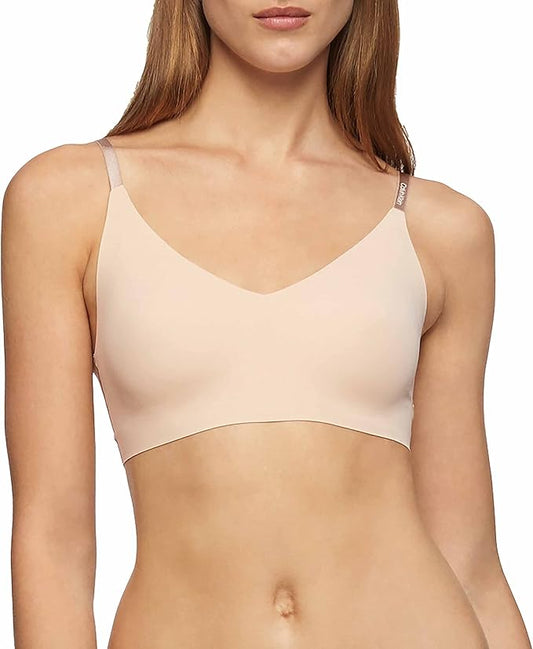 Calvin Klein Invisibles Comfort Wireless Triangle Bralette Bra  Bare Nude Size M