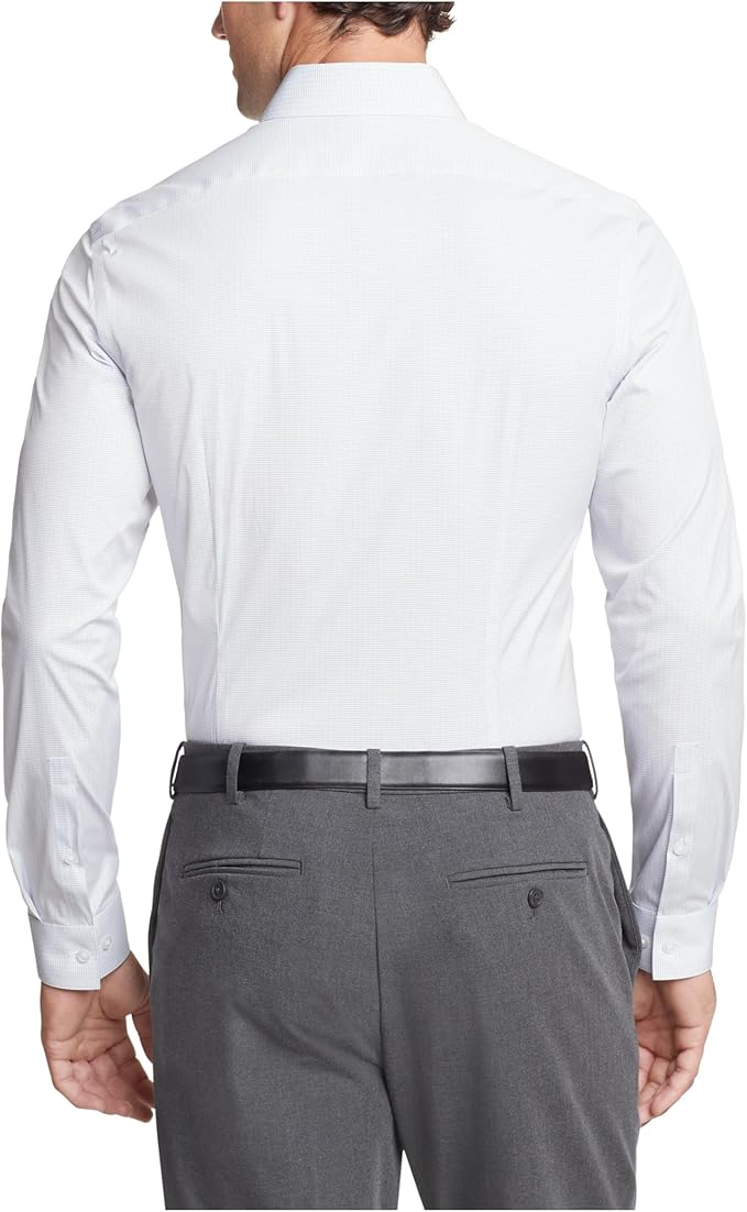 Calvin Klein Men's Extra Slim-Fit Stretch Dress Shirt Blue Multi 15/15.5 34/35