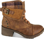 Rock and Candy by Zigi Women's Sonni Lace Up Combat Boots  Tan Size 9