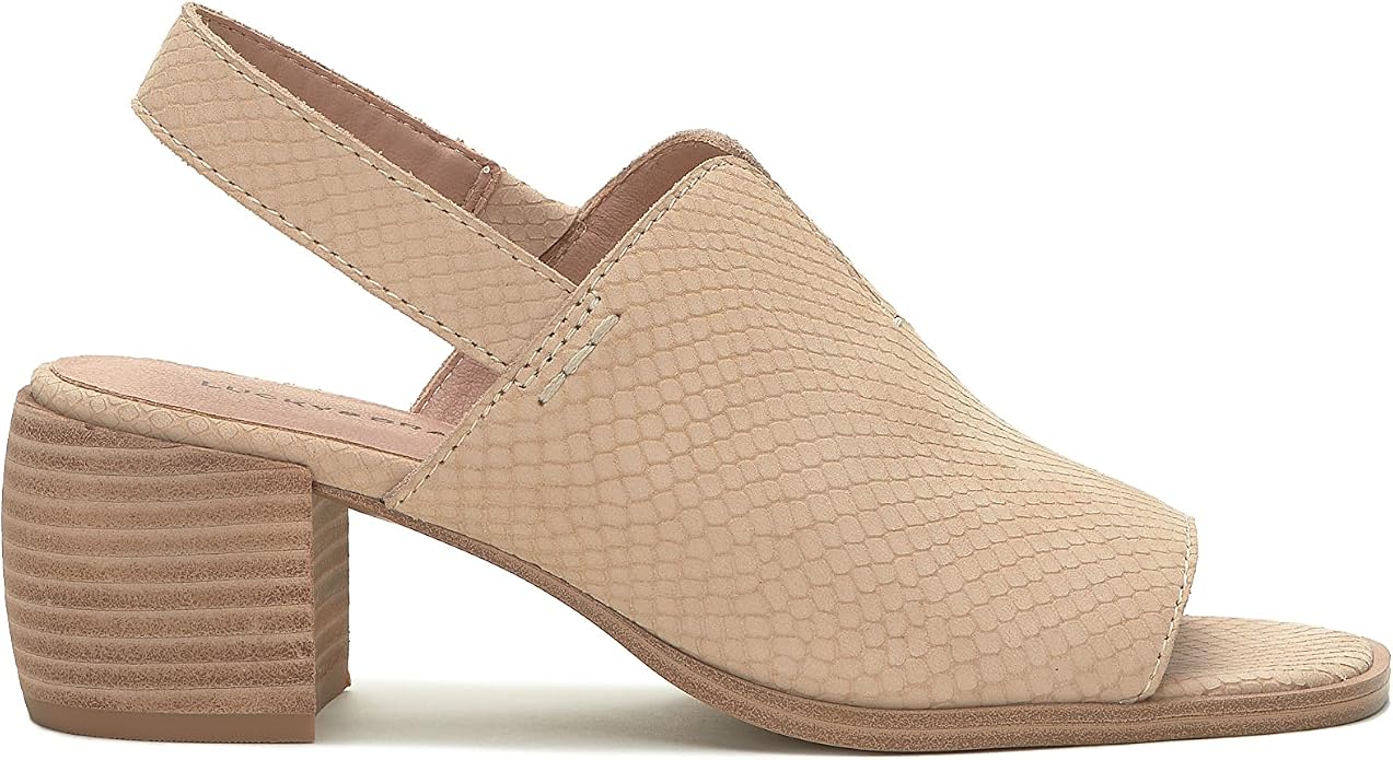 Lucky Brand Women's Jaila Block-Heel Slingback Sandals   Warm Sand Size 6.5