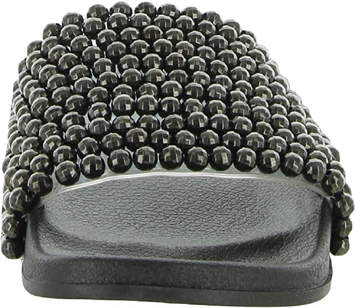 Jessica Simpson Women's Saycie Slip On Comfort Pool Slides  Color Gunmetal Size 6M