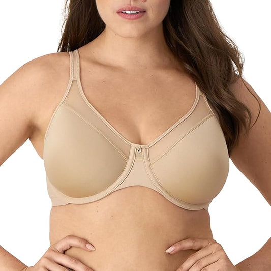 Bali One Smooth Ultra Light Illusion Neckline Underwire Bra  Nude Size 40B