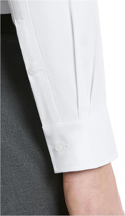 Michael Kors Men's Comfort Stretch Slim Fit Dress Shirt  White 17 34/35