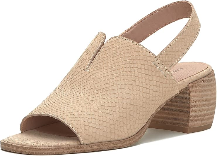 Lucky Brand Women's Jaila Block-Heel Slingback Sandals   Warm Sand Size 6.5