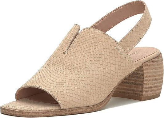 Lucky Brand Women's Jaila Block-Heel Slingback Sandals   Warm Sand Size 6.5