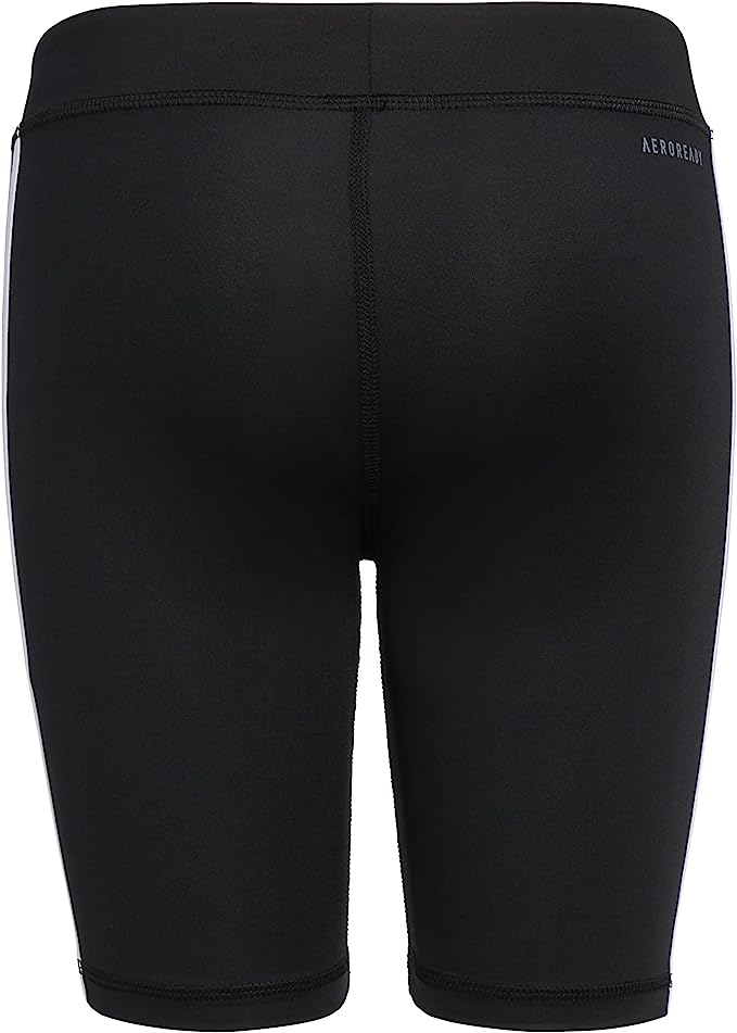 adidas Girls Aeroready Detached Waistband 3 Stripe Bike Short  Color Black Size L (14-16)