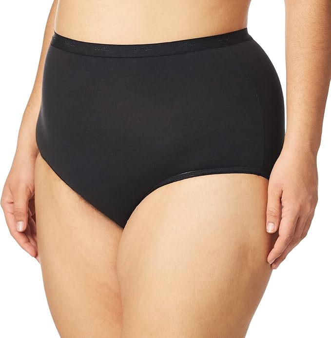 Bali Women's Stretch Full Cut Brief Panty  Black Size 9