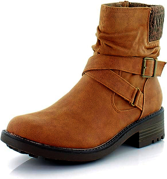 LifeStride Women's Katie Booties  Color Cognac Brown Faux Leather Size 8.5M