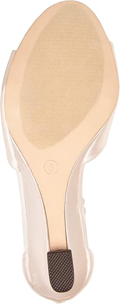 Journee Collection Women's Connor Jeweled Open-Toe Dress Wedge  Cream Size 7
