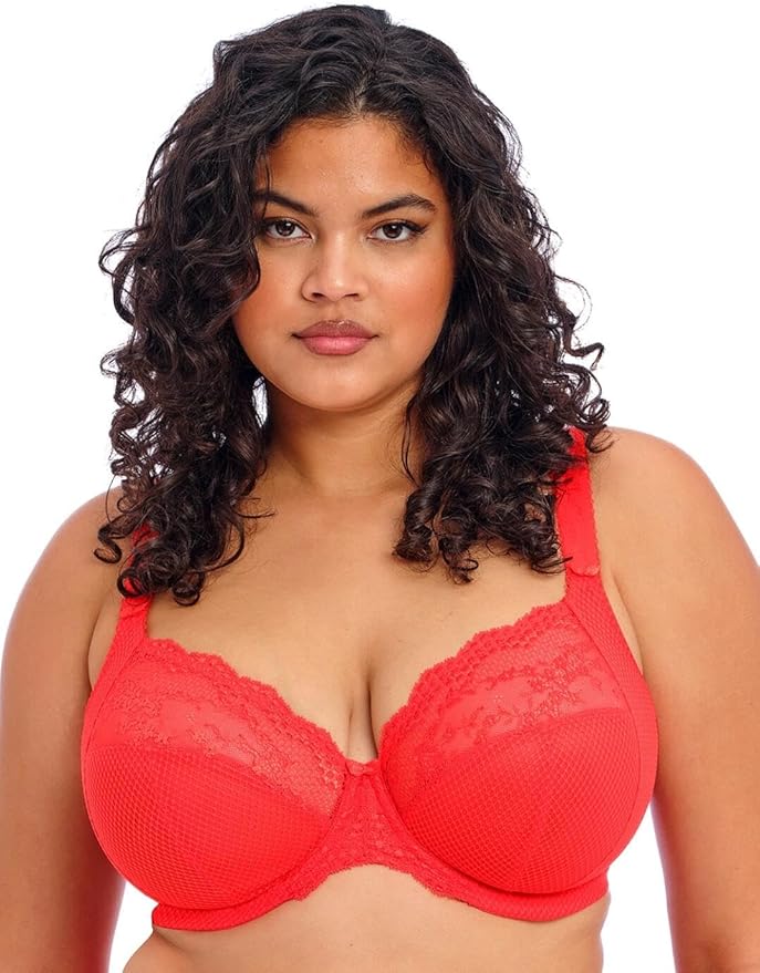 Elomi Full Figure Charley Stretch Lace Underwire Plunge Bra  Salsas Size 40K