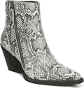 ZODIAC Women's Ramona Snake Print Leather Booties  Color Black/White Size 9M