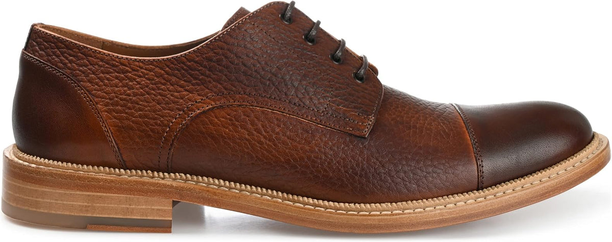Taft Men's Rome Full-grain Leather Cap Toe Dress Shoes  Brown Size 10.5