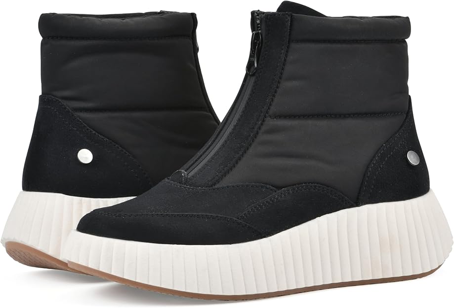 White Mountain Women's Downtown Platform Booties  Black Multi Smooth Size 9.5