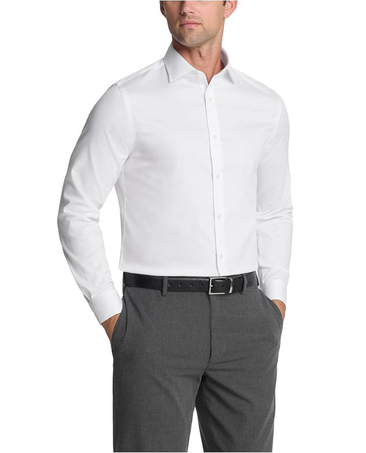 Michael Kors Men's Comfort Stretch Slim Fit Dress Shirt  White 16 34/35