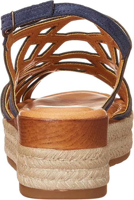 Bella Vita Women's Zip-Italy Platform Flat Sandal  Navy Suede Size 7.5
