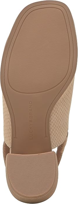 Lucky Brand Women's Jaila Block-Heel Slingback Sandals   Warm Sand Size 6.5