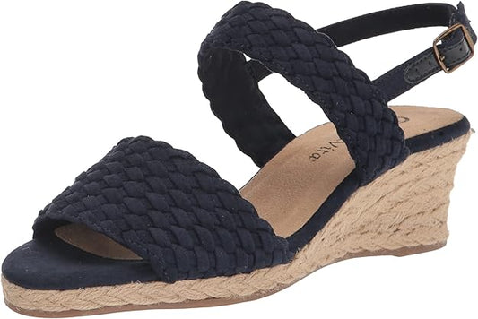 Bella Vita Women's Mariella Espadrille Sandal  Navy Suede Size 7