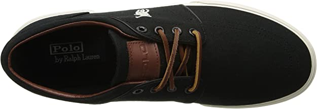 Polo Ralph Lauren Men's Faxon Logo Sneakers  Color Polo Black Cream Size 8