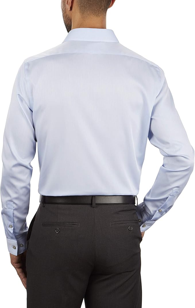 Calvin Klein Men's Steel+ Regular Non-Iron Stretch Performance Dress Shirt  Blue 15.5 34/35