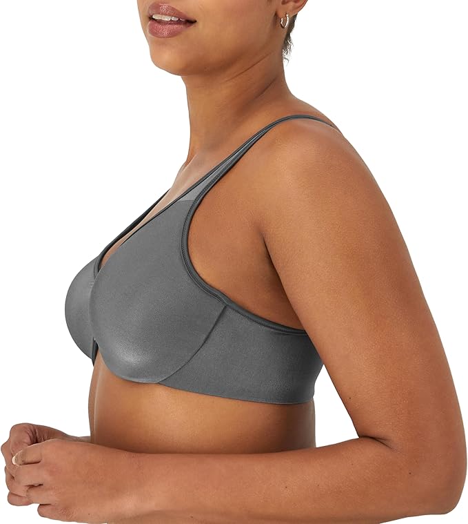 Lilyette by Bali Plunge Into Comfort Keyhole Minimizer Bra  Silver Lining Size 34DD