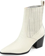 Journee Signature Women's Markka Chelsea Boot  Off White Size 10