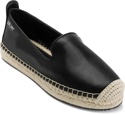 DKNY Women's Mallandra Slip-On Espadrille Sandals  Black Size 7.5