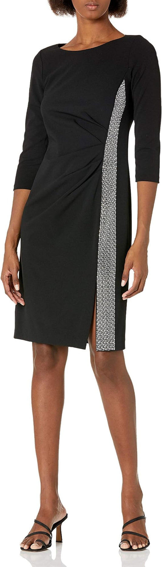 Calvin Klein Embellished Sheath Dress  Color Black Size 8
