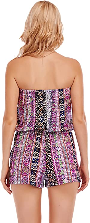 Lucky Brand Printed Boho Chic Swim Romper Cover-Up  Color Multi Size S