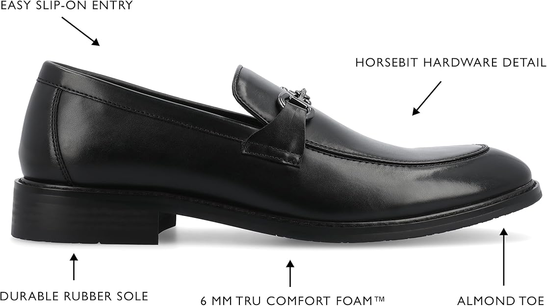 Vance Co Men's Rupert Tru Comfort Dress Shoe  Black Size 10.5