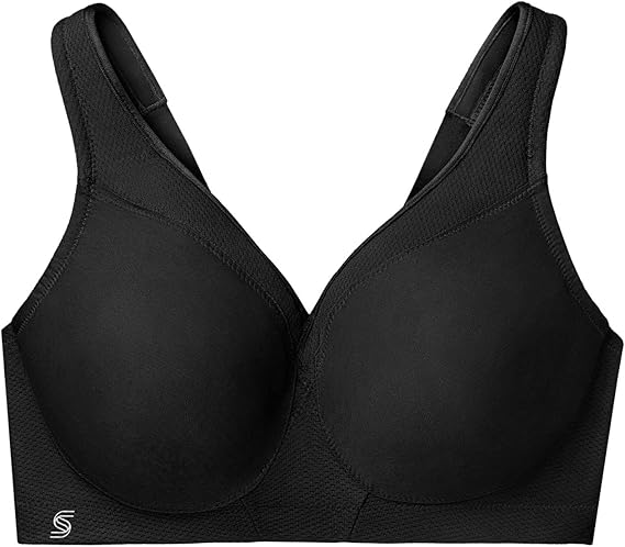 Glamorise Plus Size MagicLift Seamless Sports Wirefree Bra  Black Size 44F