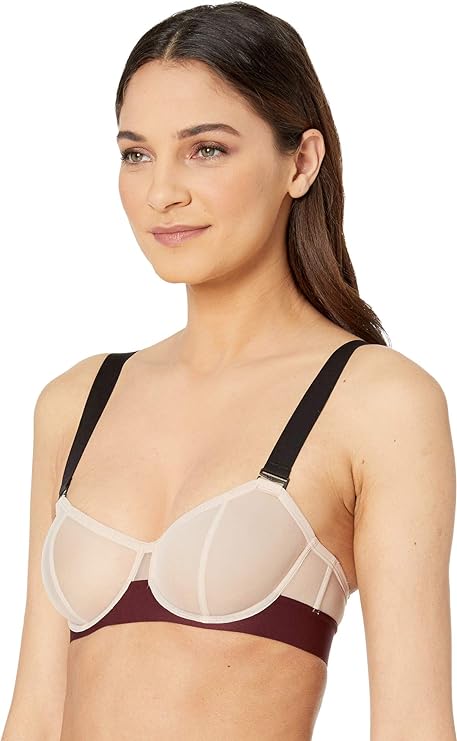 DKNY Sheers Convertible Strapless Bra  Color Cameo/Vamp/Black Size 34A