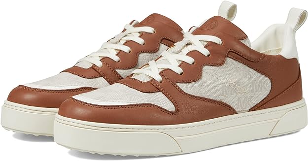 Michael Kors Men's Baxter Mixed-Media Sneakers  Color Natural Size 9