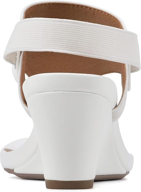 White Mountain Women's All Dress Sandal  White, Smooth Size 6
