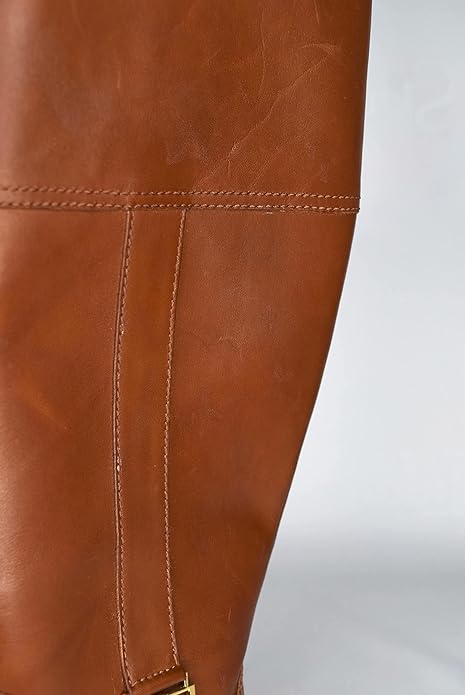 Lauren Ralph Lauren Women's Berdie Leather Riding Boots  Color Tan Leather Size 6B/M
